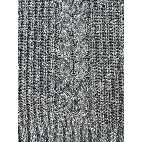 PrAna Womens Gray Cableknit Sweater Wool Blend Mock Neck 1/4 Zip M Cabincore - Picture 8 of 11